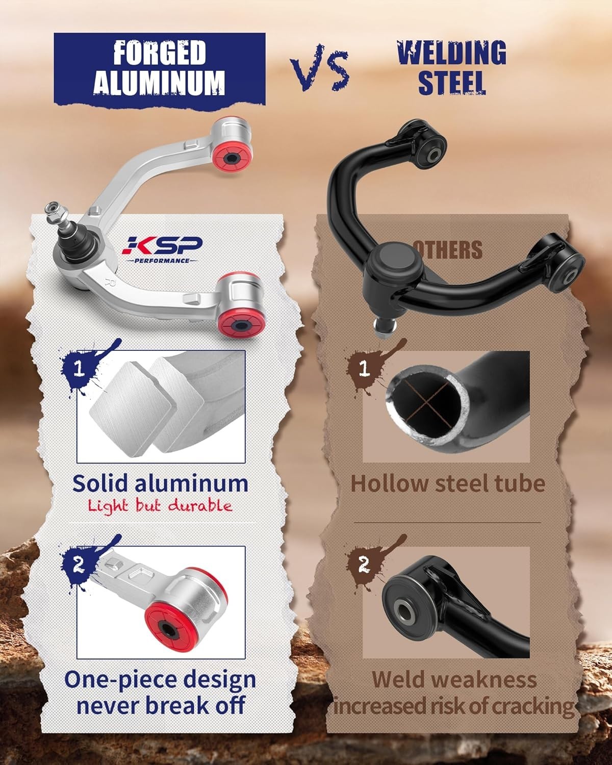 KSP Forged aluminum Upper Control Arm For 2004-2020 Ford F150 W/ 2-4" Front Lift