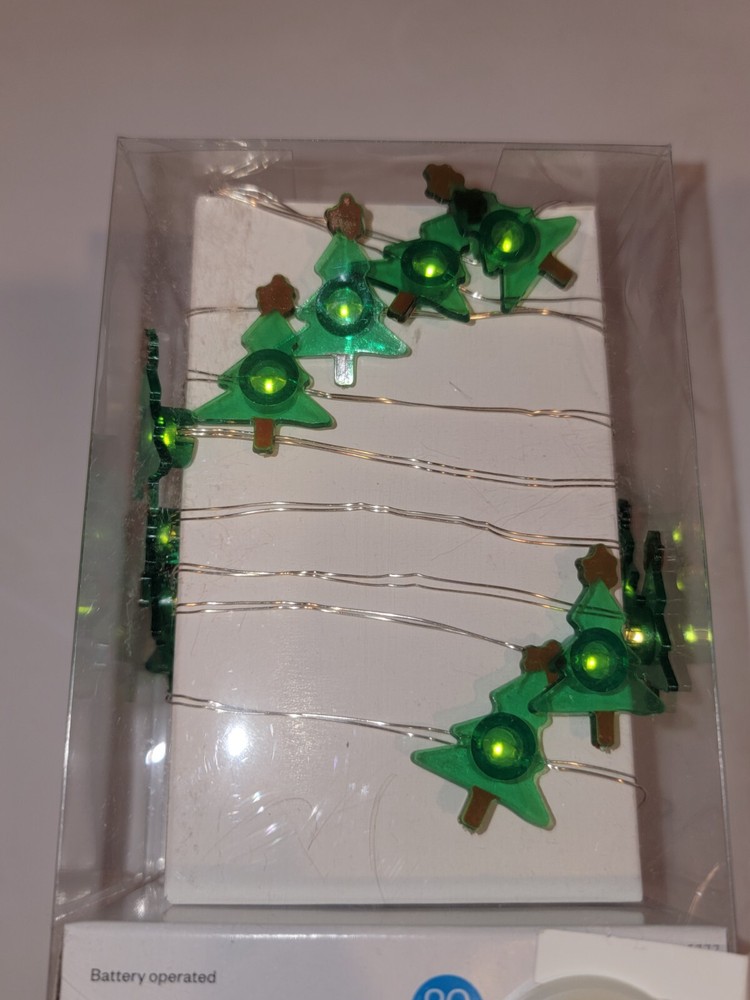 2 Green Christmas Tree Party String Mini Lights Decor New