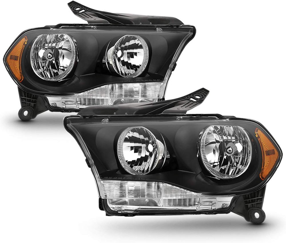 - Fits 2011 2012 2013 Dodge Durango Halogen Model Black Headlights Driver Left+P