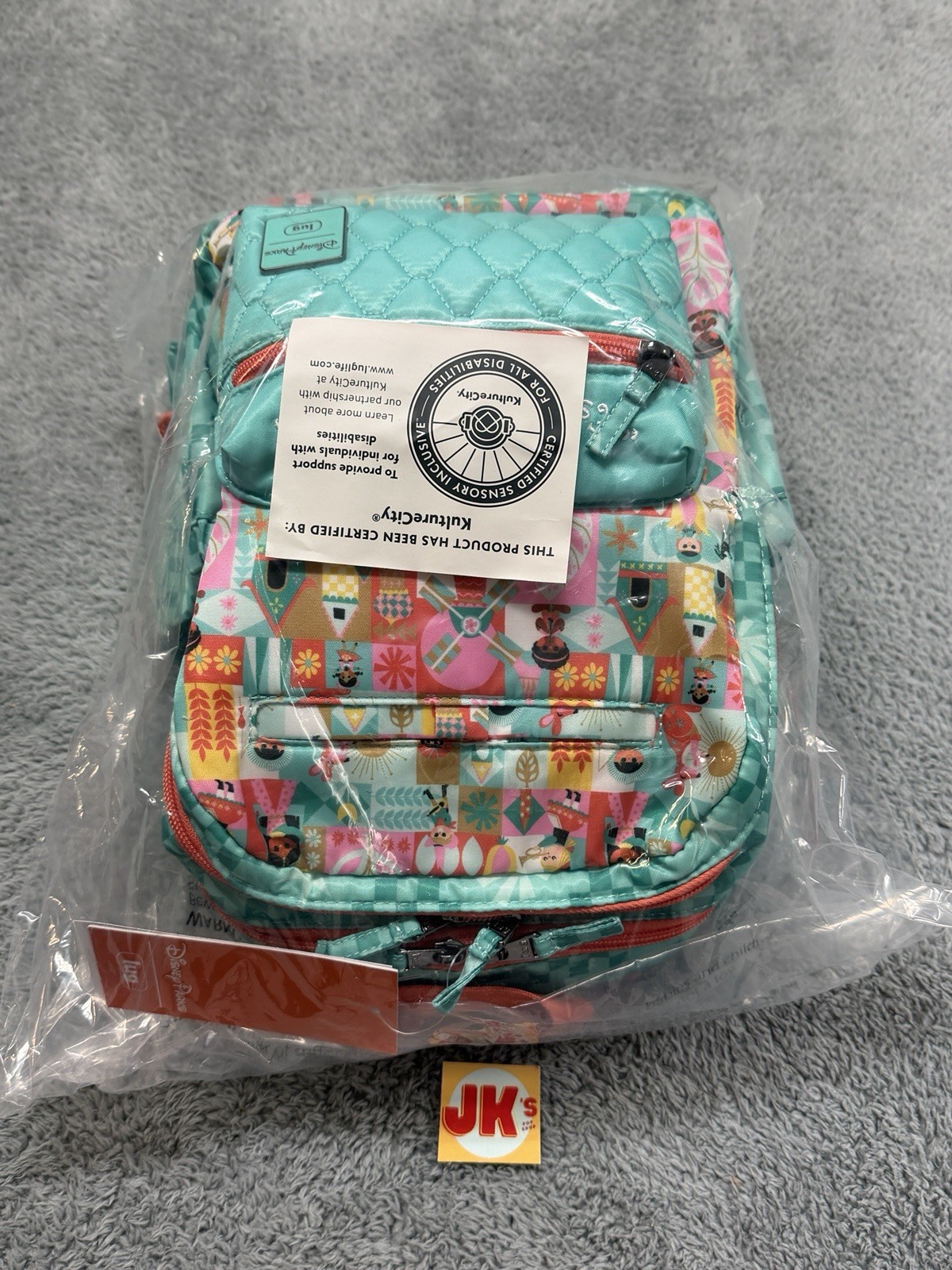 NEW Disney Its A Small World Lug Backpack Bag SEALED Green KultureCity Parks