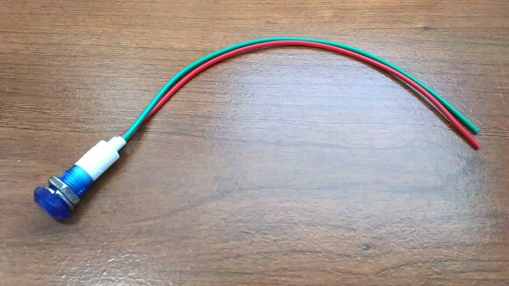 BBT 12 volt DC Waterproof Blue LED Low-Profile Indicator Light
