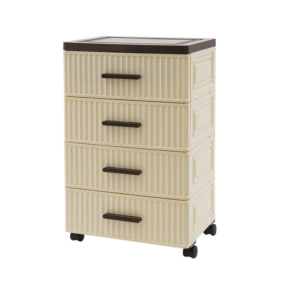 Multi-tier Storage Cabinet Modern Organizer Movable Storage Box W/ 4 Drawers