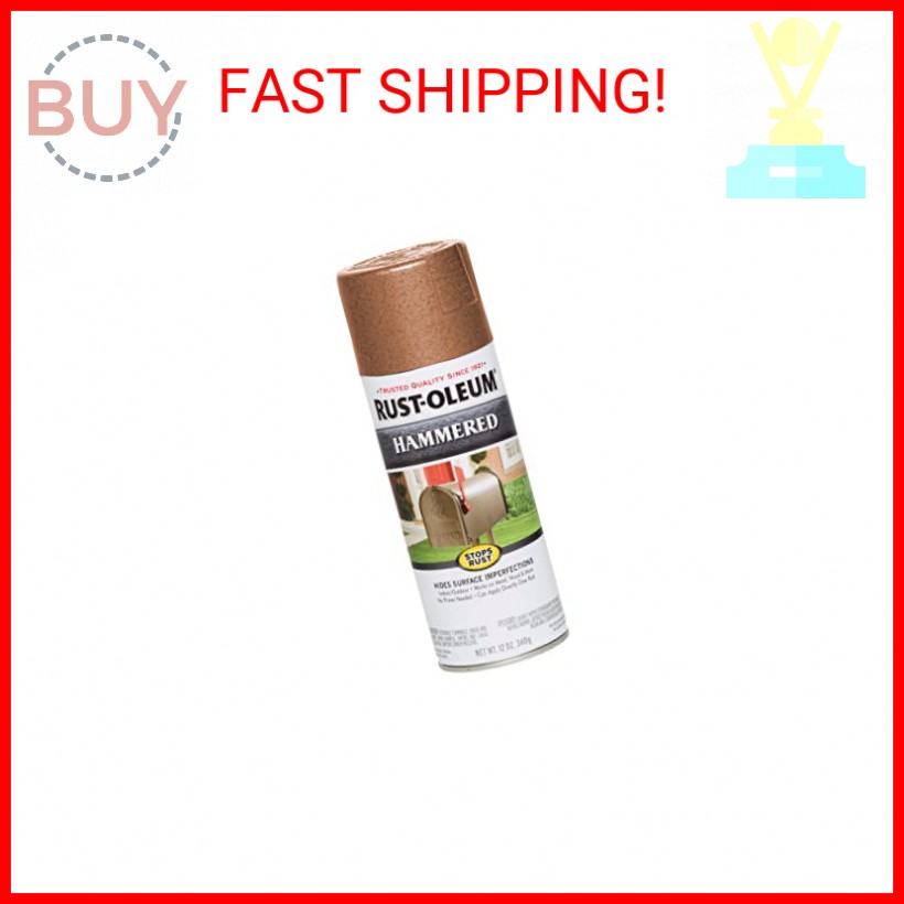 Rust-Oleum 210849 Stops Rust Hammered Spray Paint, 12 oz, Copper