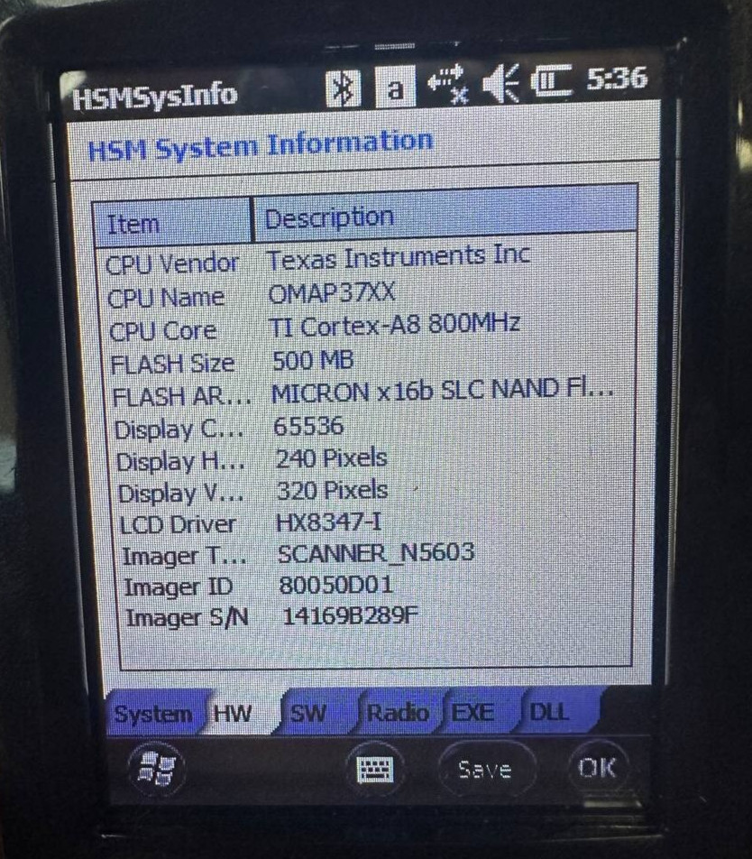 Honeywell Dolphin 6110 Bluetooth 28Key windows Mobile Barcode Scanner (Used)