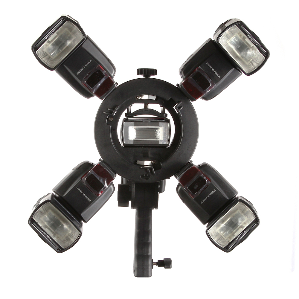 S Type Bowens Mount 5 Flash Holder Bracket Head Hand Grip for Speedlite Softbox