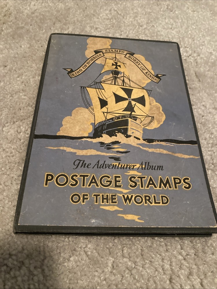 The Adventurer Postage Stamp Album With 356 Vintage stamps From Around the World