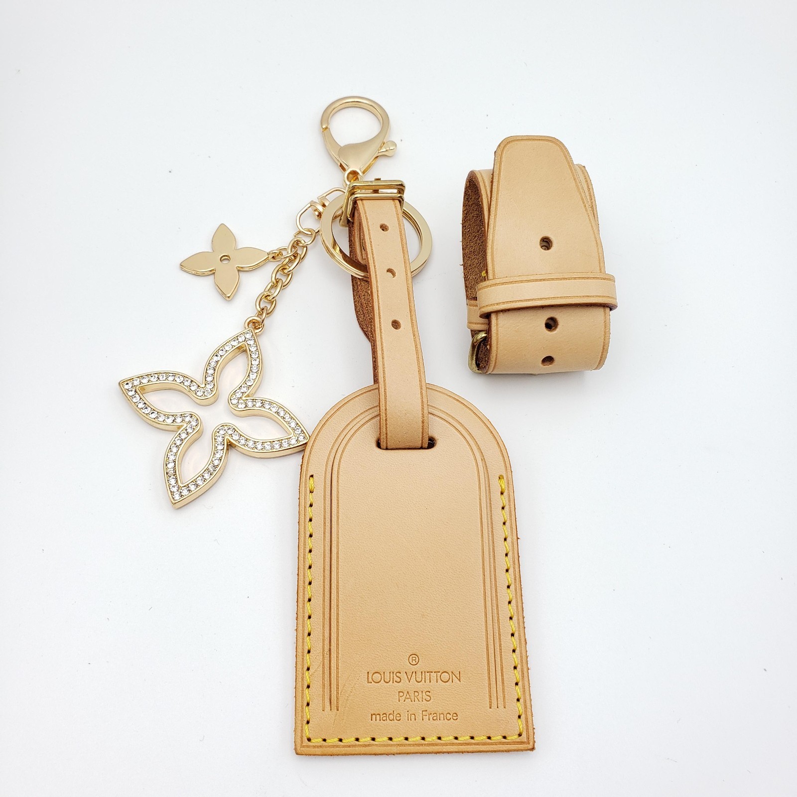 100% Authentic Louis Vuitton Luggage Tag/ Name Tag with Unbranded Keycharm