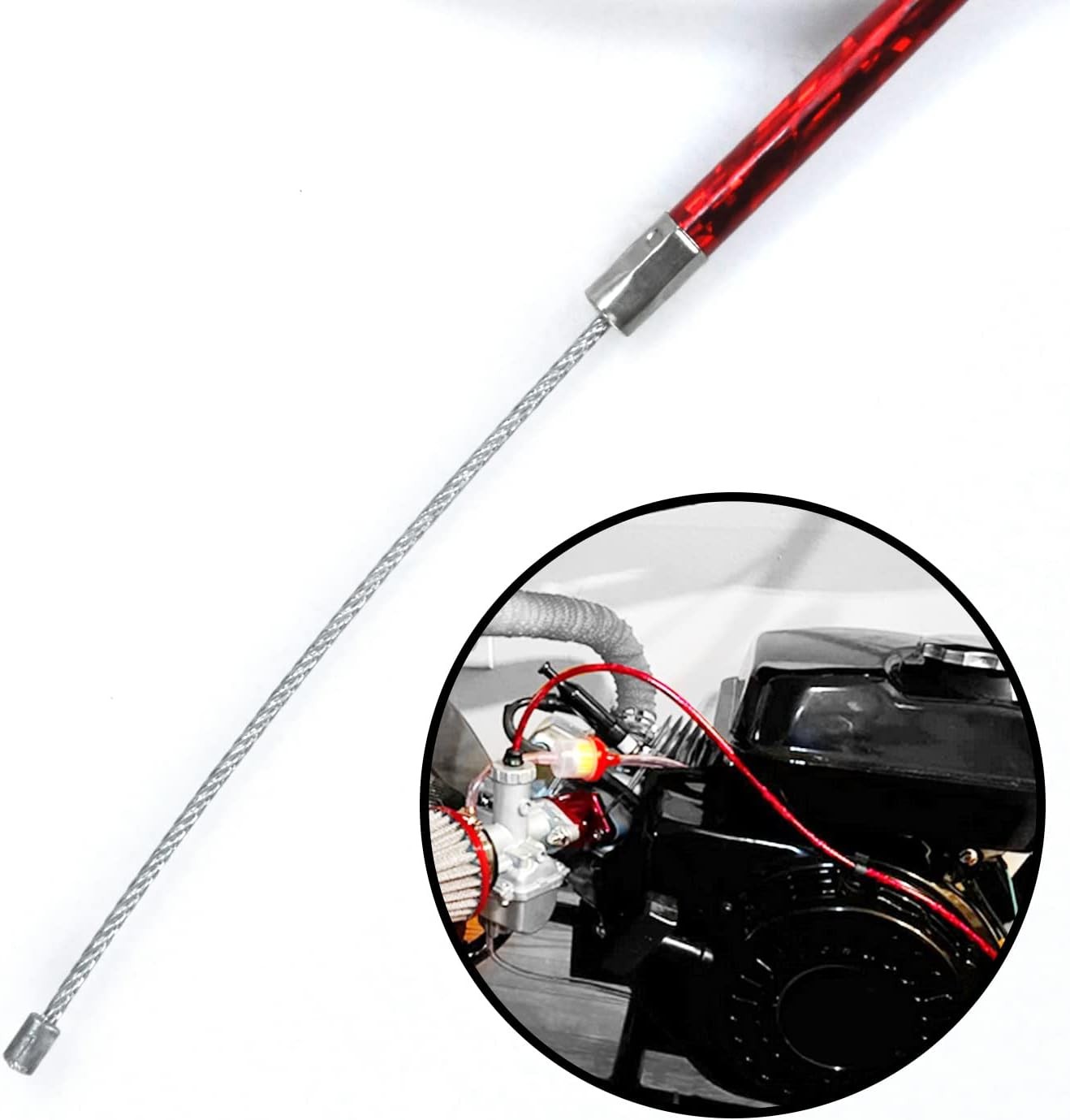 50'' Throttle Cable for Predator 212cc 6.5hp Coleman CT100U CT200U BT200X Red