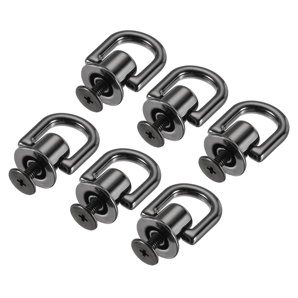 12x10mm Ball Head Button Studs with D Ring Dark Grey 6pcs