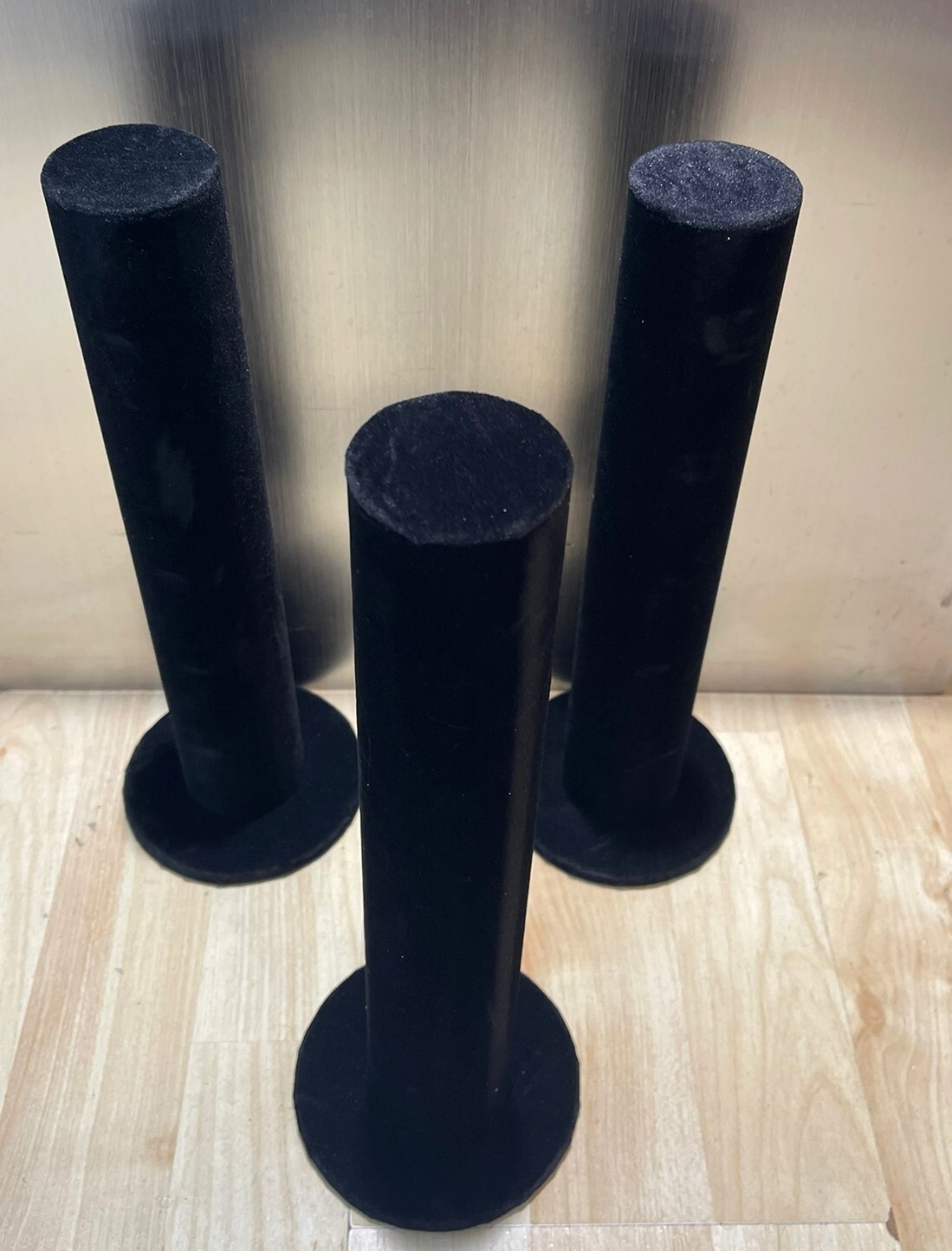 Dozen Black bracelet display stand. Two pieces. Velvet fabric. Wholesale Jewelry