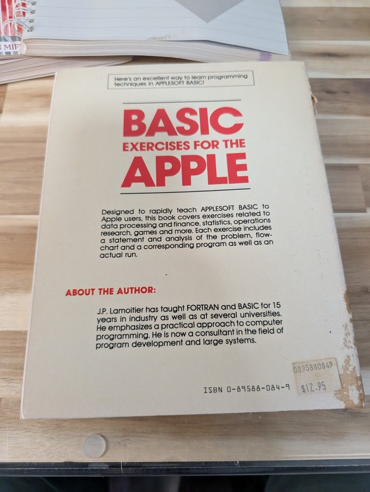 Vintage Apple II Reference Manuals Basic Exercises Apple, DOS Program, A2 Basics
