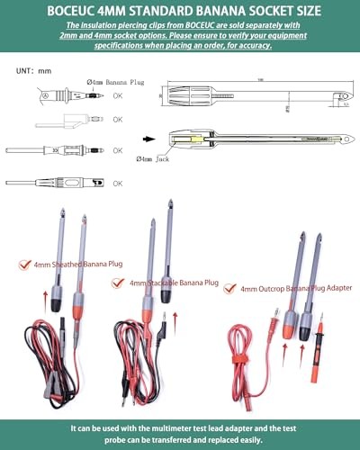 Heavy Duty Wire Piercing Probe Insulation Piercing 4mm Plug(Extended Edition)