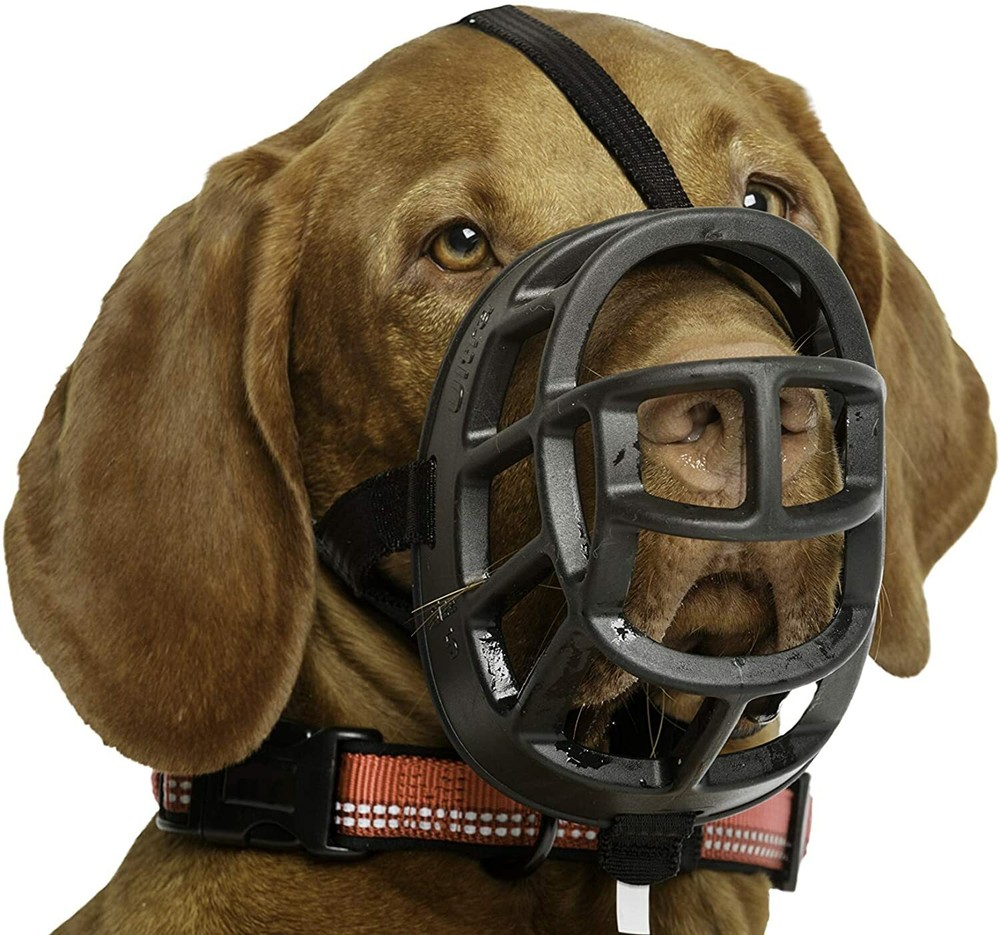 Baskerville Ultra Dog No Bite Muzzle Comfortable Soft Plastic Mesh Basket Black