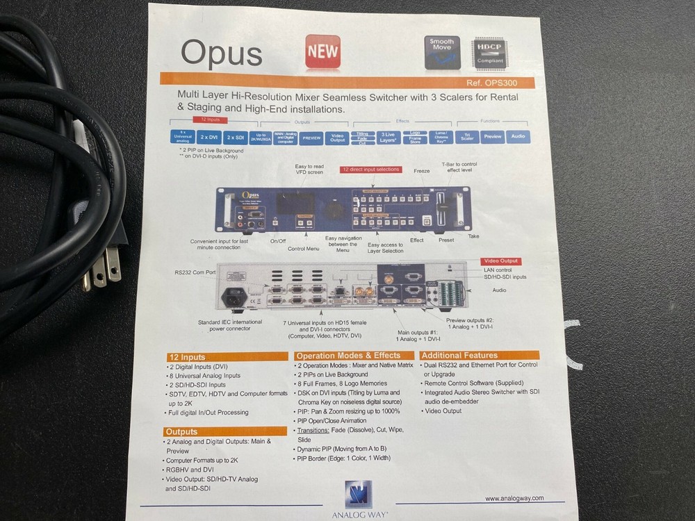 Analog Way OPS 300 Seamless Video Switcher