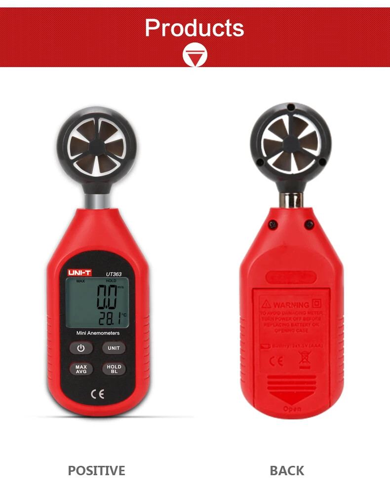 Anemometer Digital Wind Speed Measurement Temperature Tester Air Flow Speed