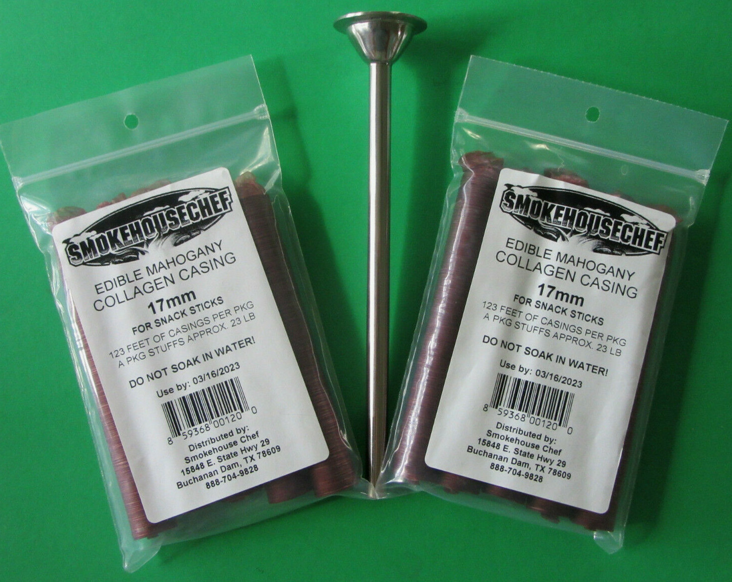 *COMBO 17mm snack stick casings AND narrow sausage stuffer tube. PICK YOUR SIZE