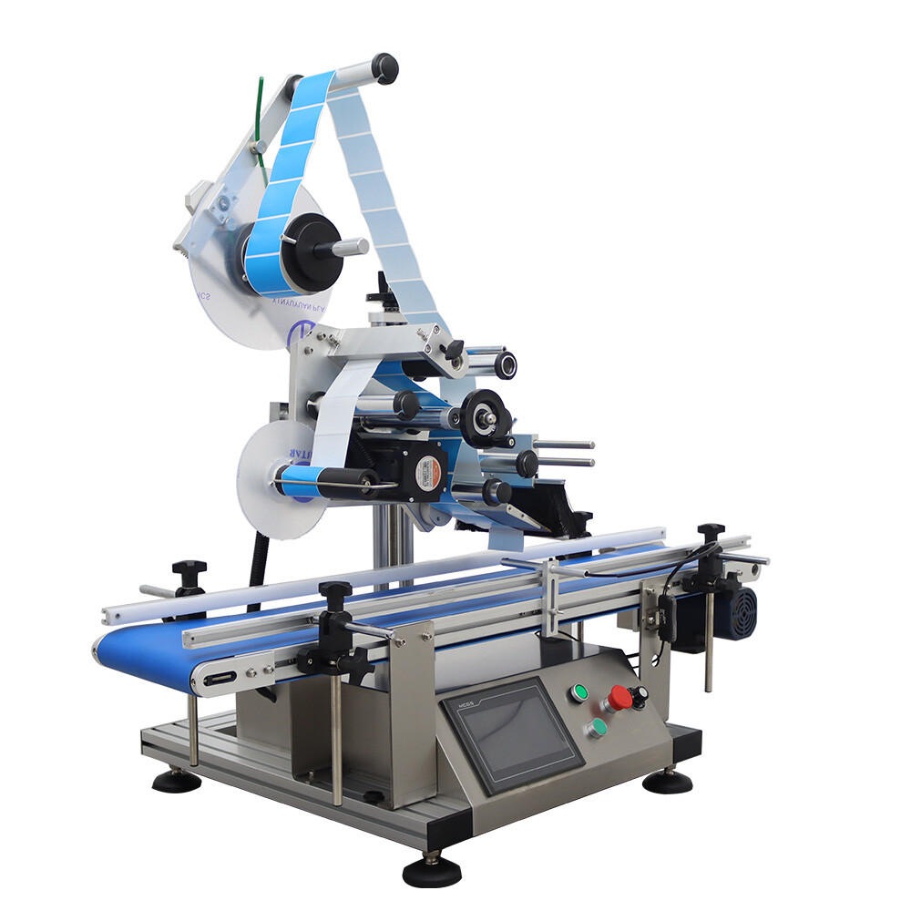 Automatic Desktop Conveyor Table Plane Labeling Machine Label Applicator 110V