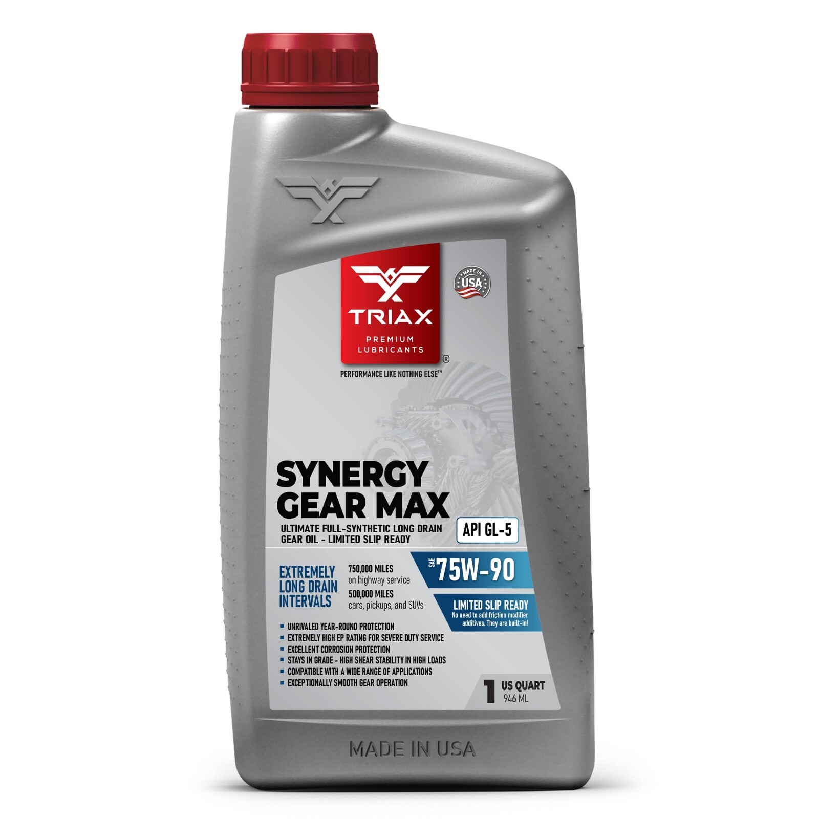 TRIAX Synergy Gear Max 75W-90 GL-5 LS Synthetic Gear Oil (1 Quart)