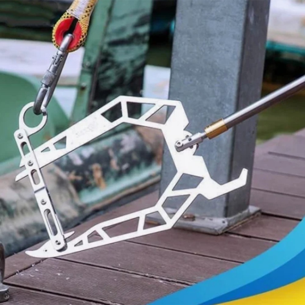 Telescopic Boat Hook Multi-Purpose Stainless Steel Dock Hook for for Dock Plate