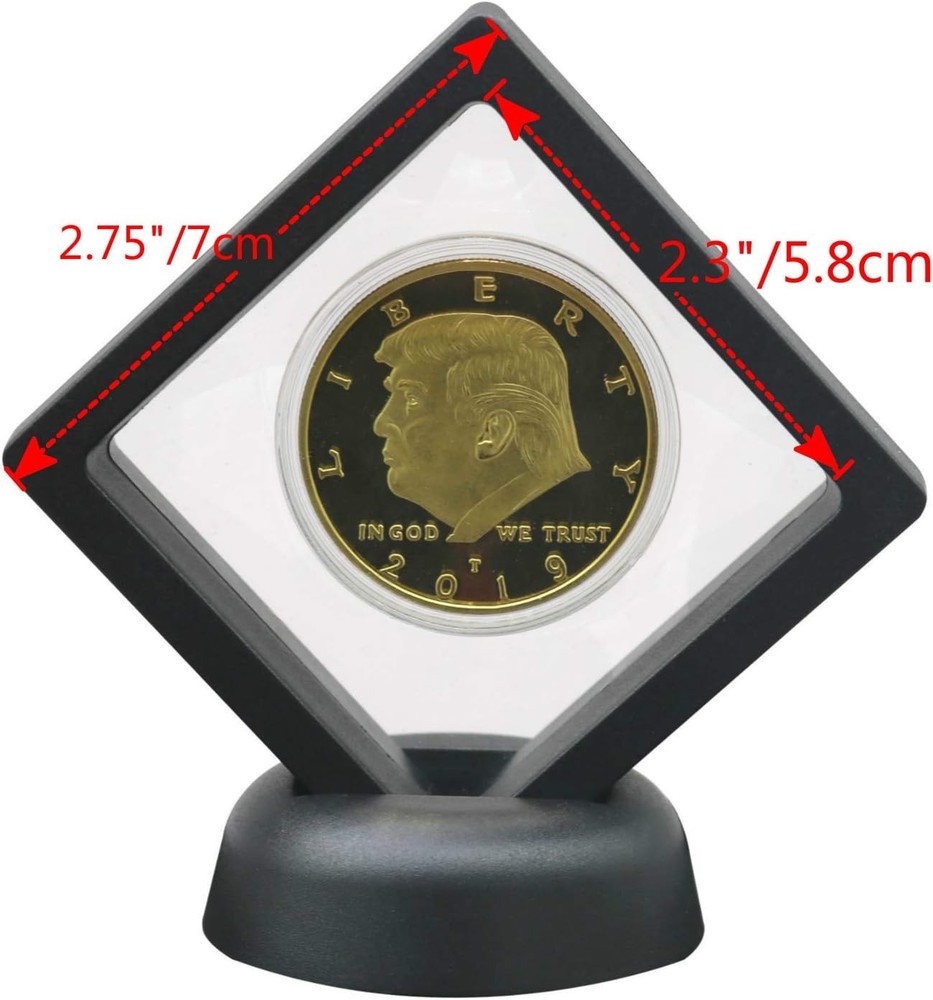 SH Challenge Coin Display Frame, 3D Floating Case Stand Holder, Black