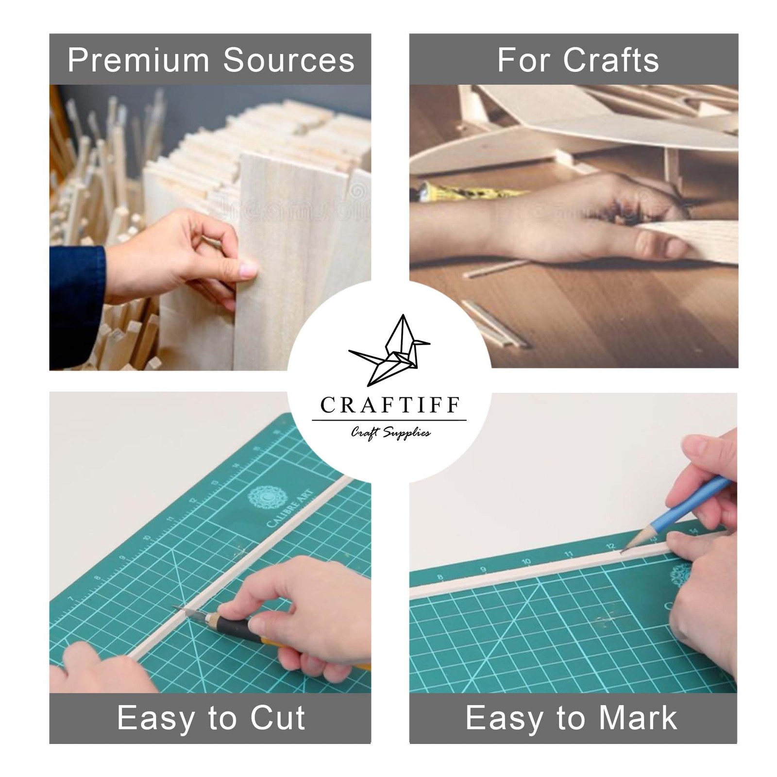 Balsa Wood Sheets 1/2" Inch Thick 12" x 4" Unfinished Wooden Light Brown