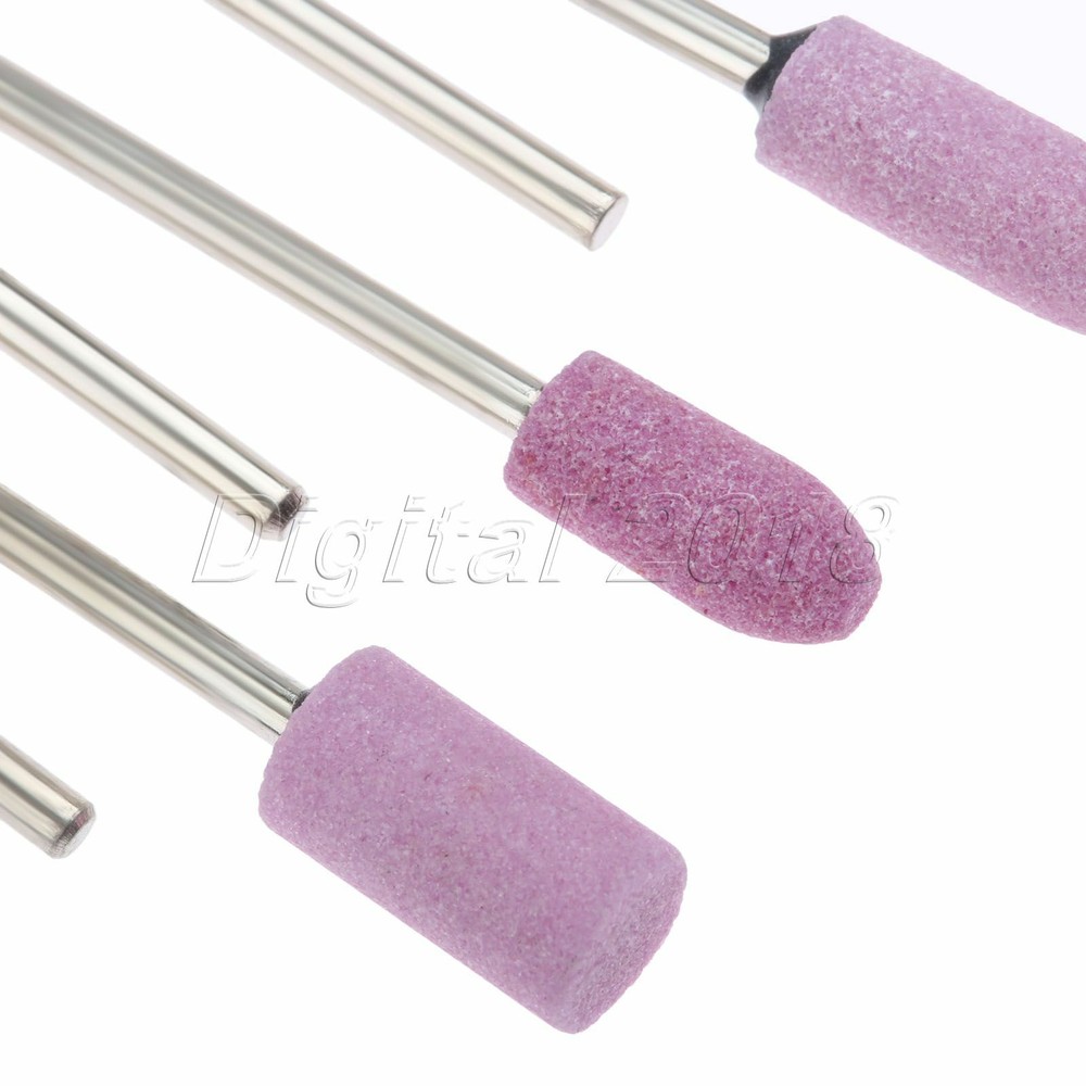 Red Corundum Mixed Shape Drill Bits Point Grinding Head Nail Tip Buffer Tool 10x