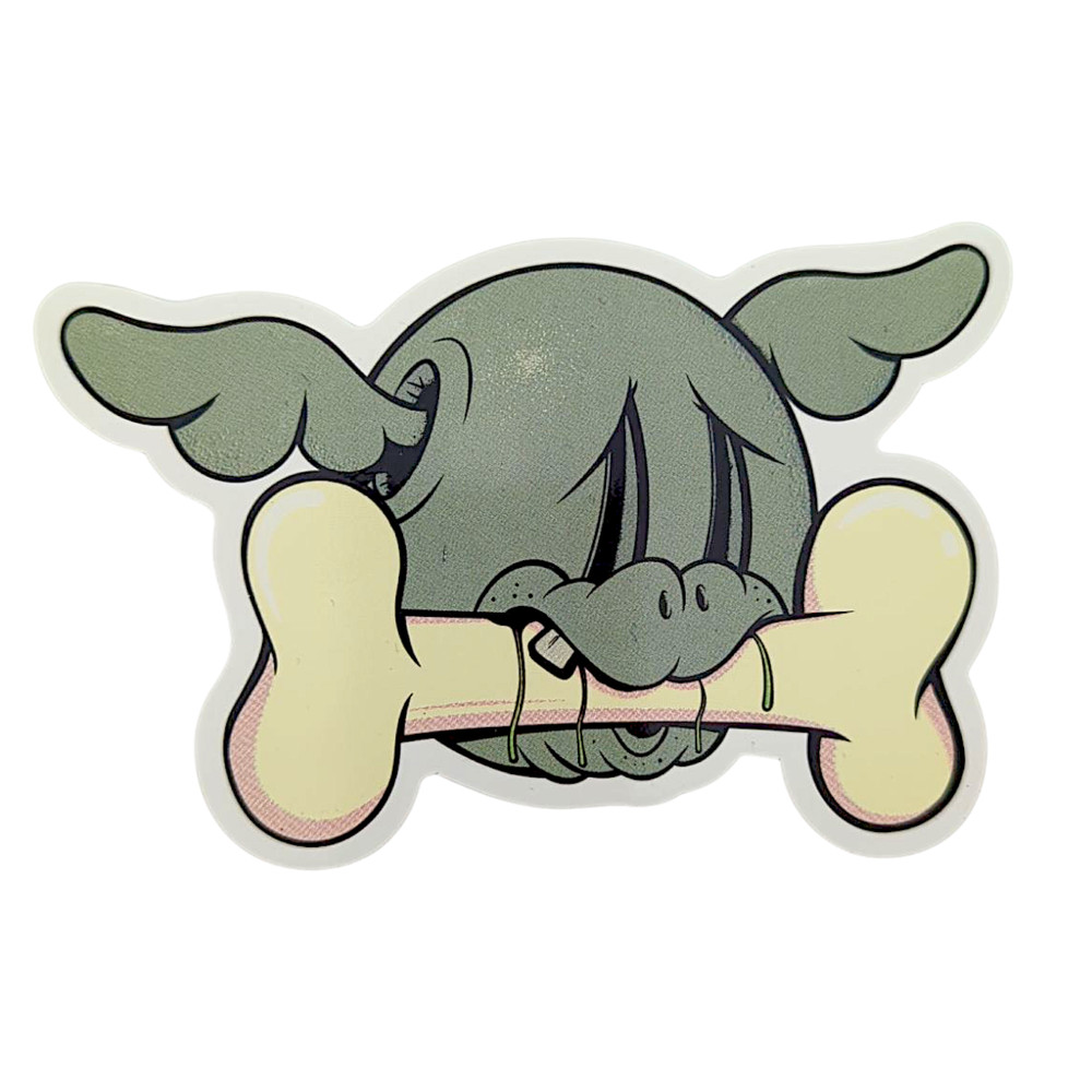 D*Face D*Dog (With Bone) Sticker