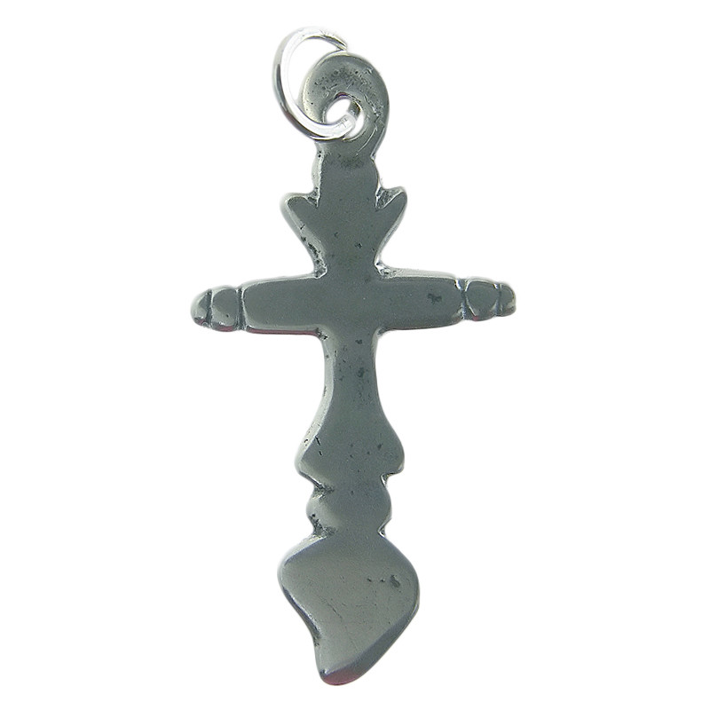 Solid sterling silver MINI CROSS WITH HEART (C-14)