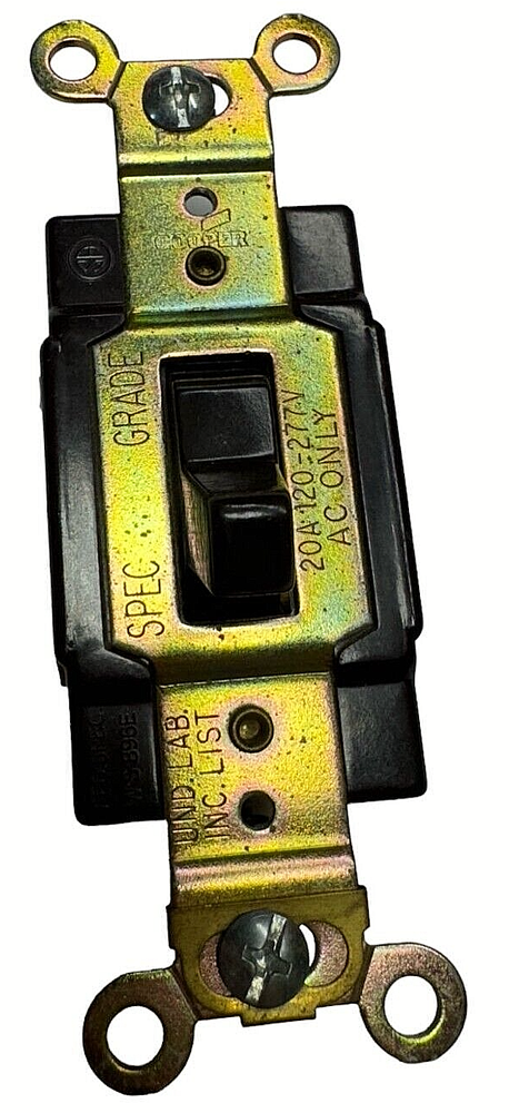 Cooper CS420B Brown Toggle Wall Light Switch 20A, 120V-277V