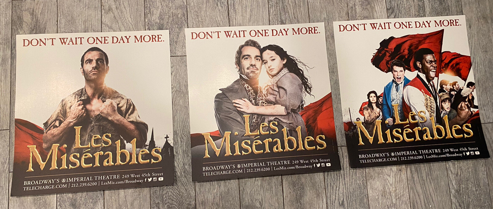 Les Miserables Les Miz BROADWAY NYC SUBWAY SET OF 3 Subway Posters.