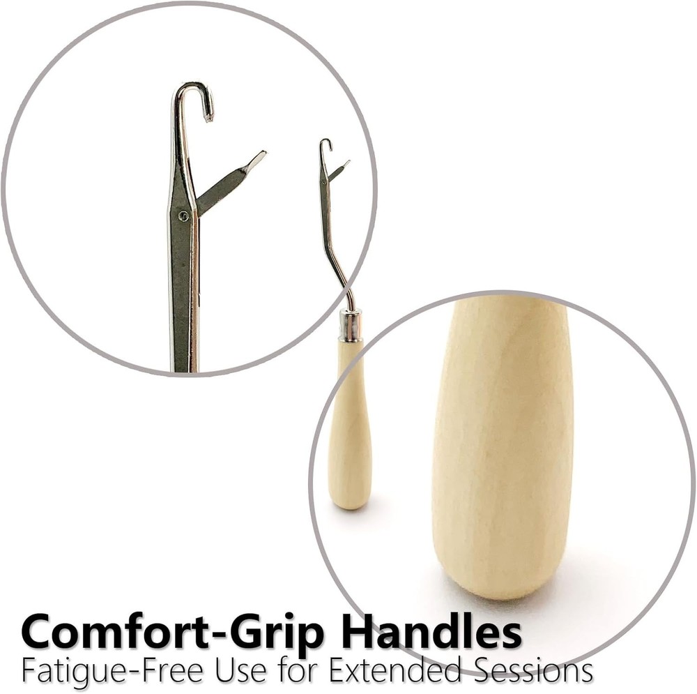 5PCS Latch Hook Tool Set – Small Crochet Hooks in Multiple Sizes for Braid Hair,
