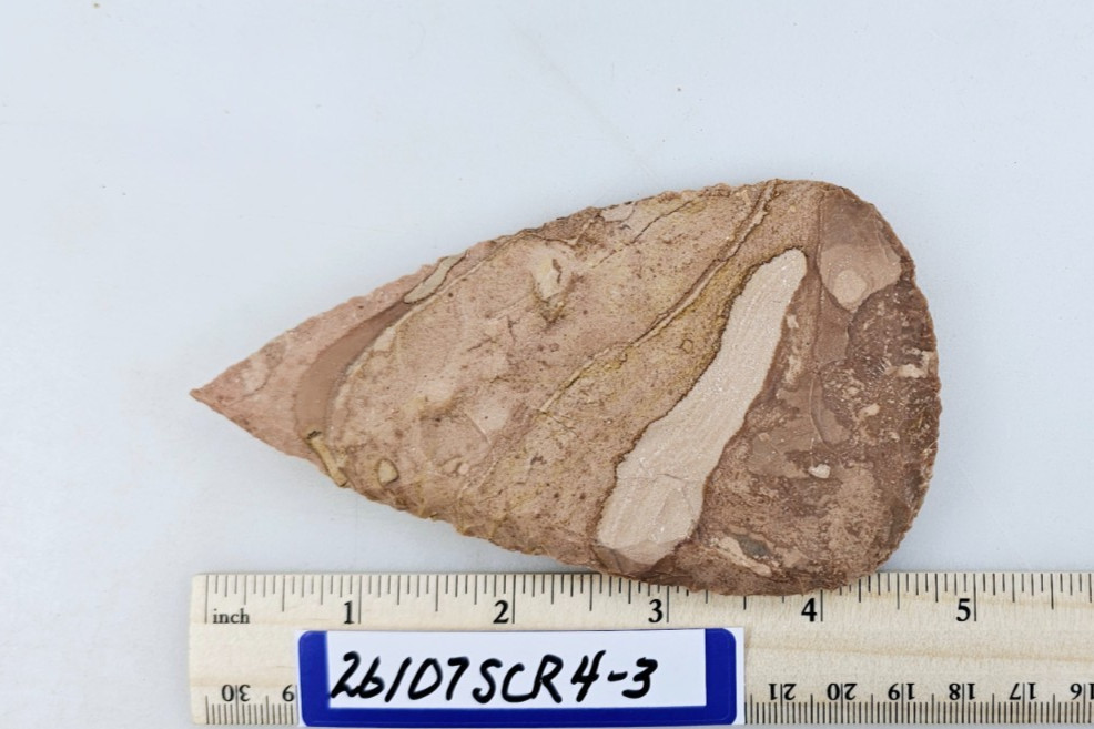 4.75" Stone Scraper - BiFace - Skinner - Knife - hand Knapped Agate