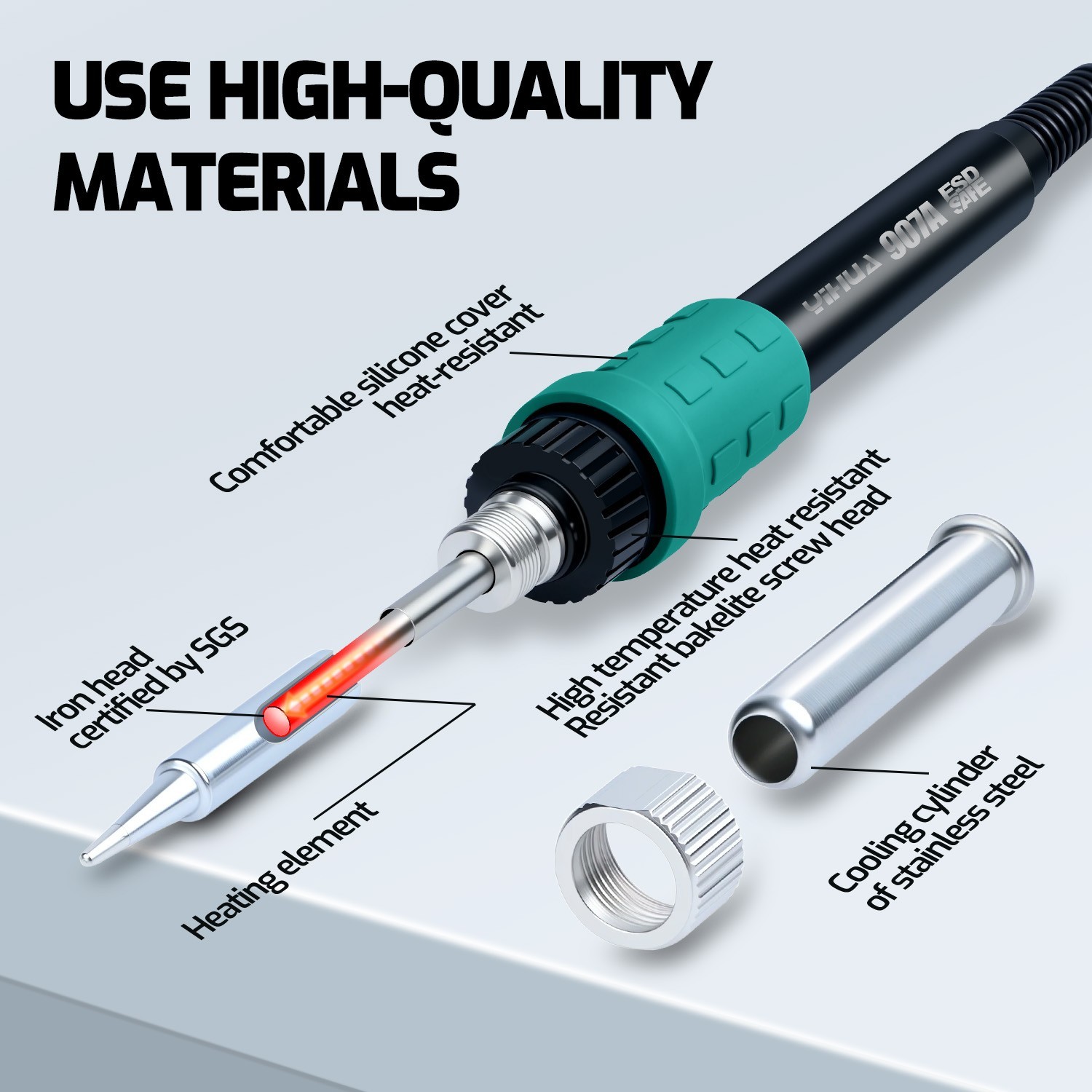 YIHUA 8786D-I Dual LED Digital Soldering Station with Hot Air Desoldering Rework