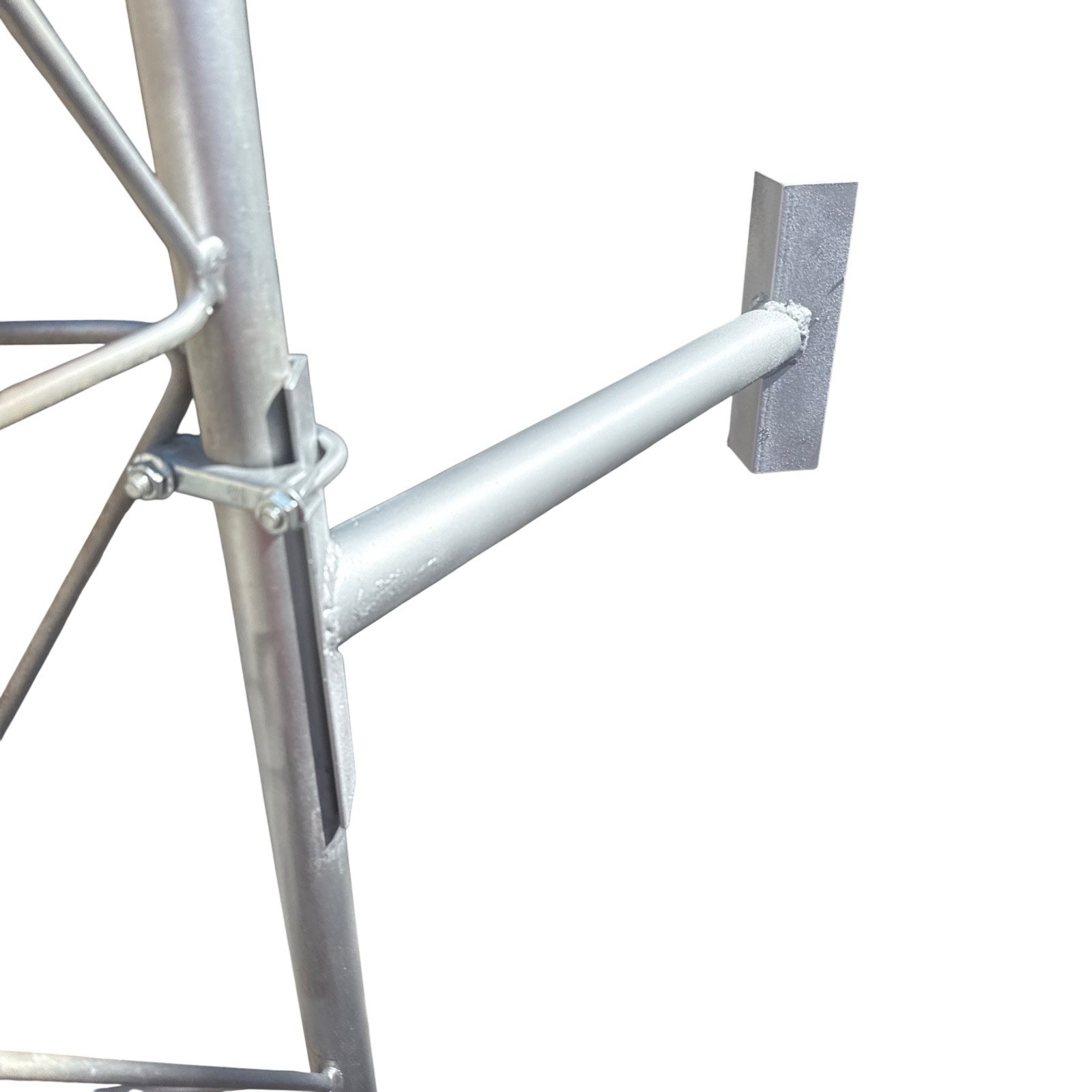 Antenna tower side arm standoff 18 inches from tower