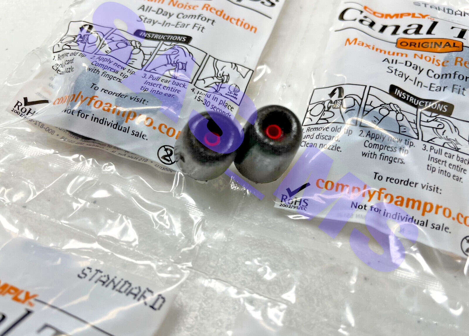 Lot 5 PAIRS COMPLY CANAL FOAM TIPS ORIGINAL STANDARD SIZE FOR INVISIO X5 HEADSET