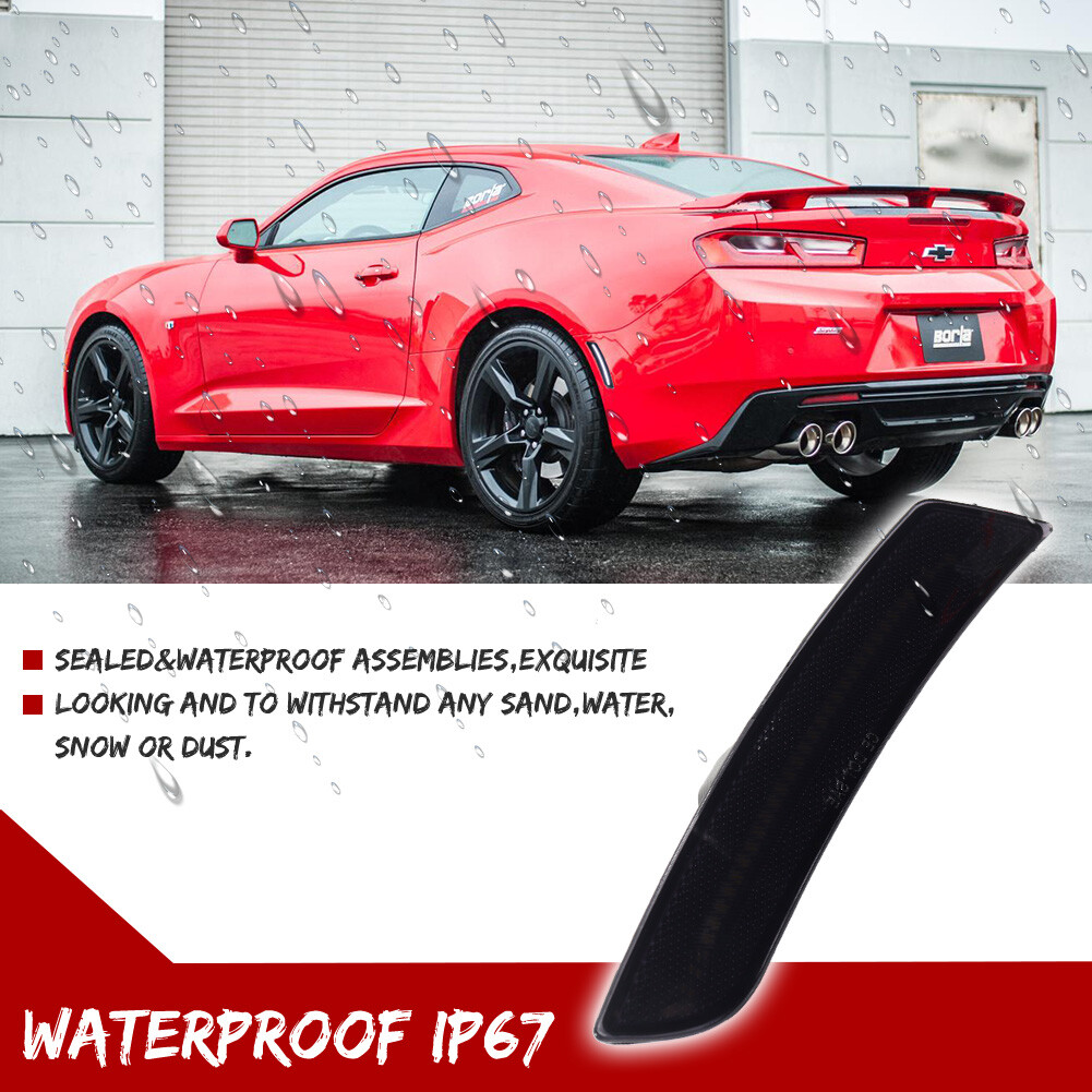 4X Smoke Full White LED Side Marker Light Fender Lamp For 2016-2023 Chevy Camaro