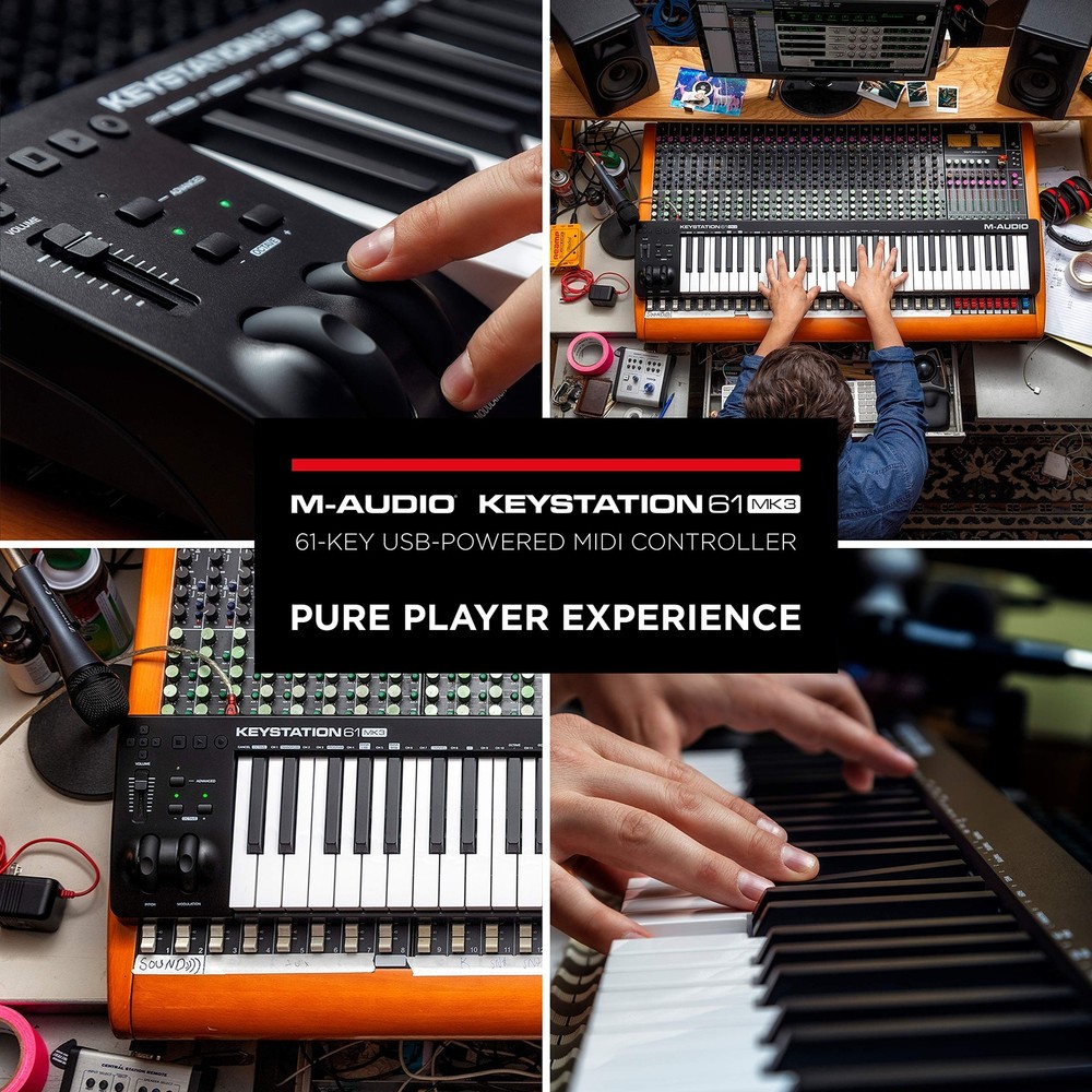 M-Audio Keystation 61 MK3 - Synth Action 61 Key USB MIDI Keyboard Controller ...