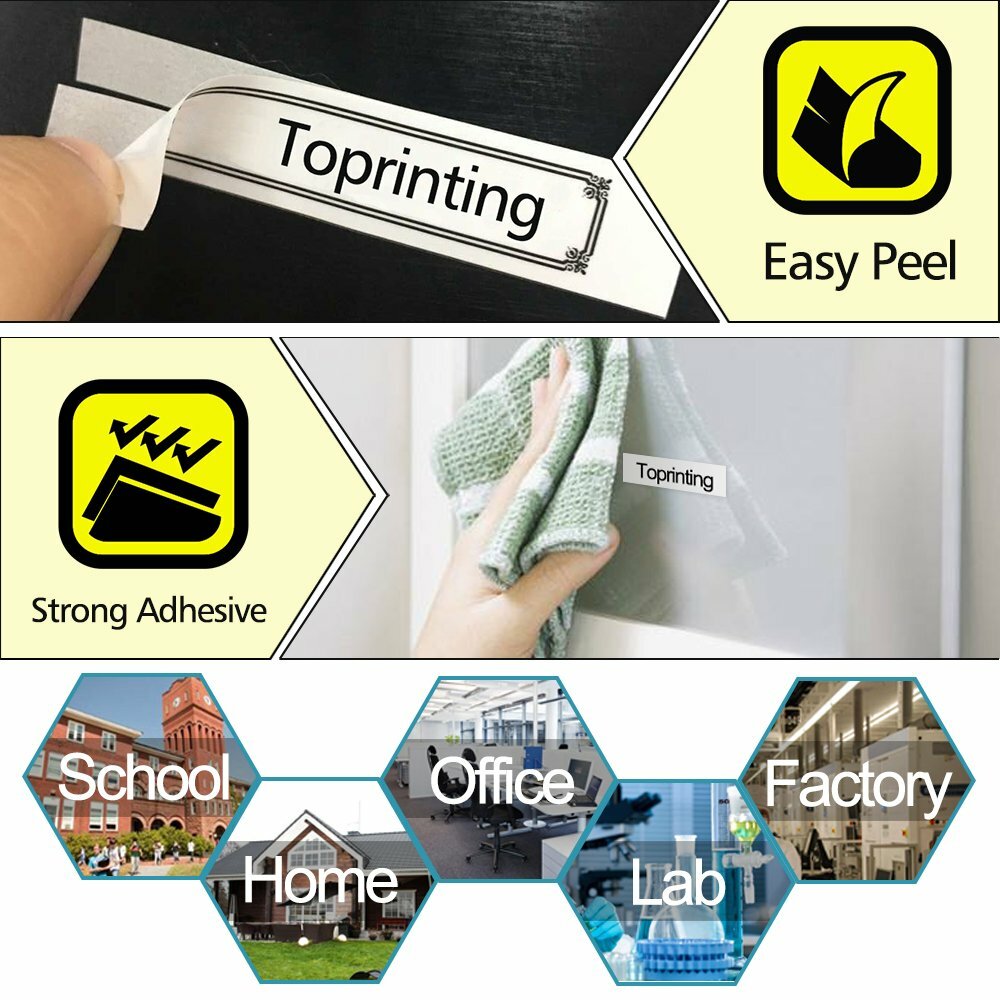 5PK Compatible DYMO LetraTag Refill 91330 White Paper Tape 12mm LT-100H 1/2