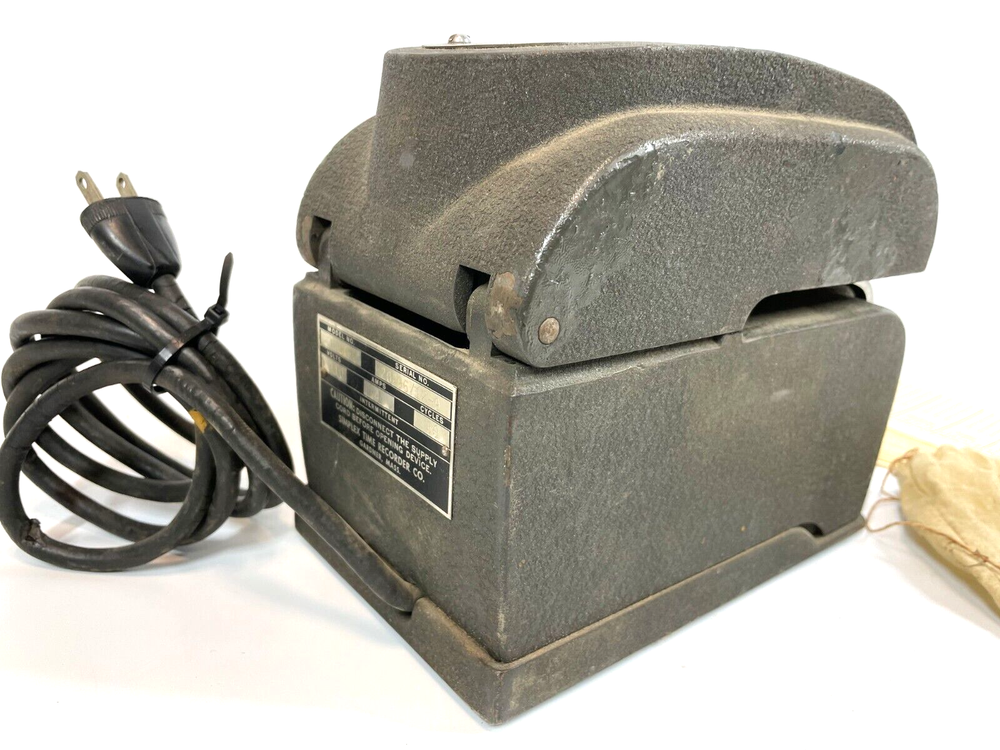 Vintage 1950s SIMPLEX Time Clock Model HACF 110V 4A