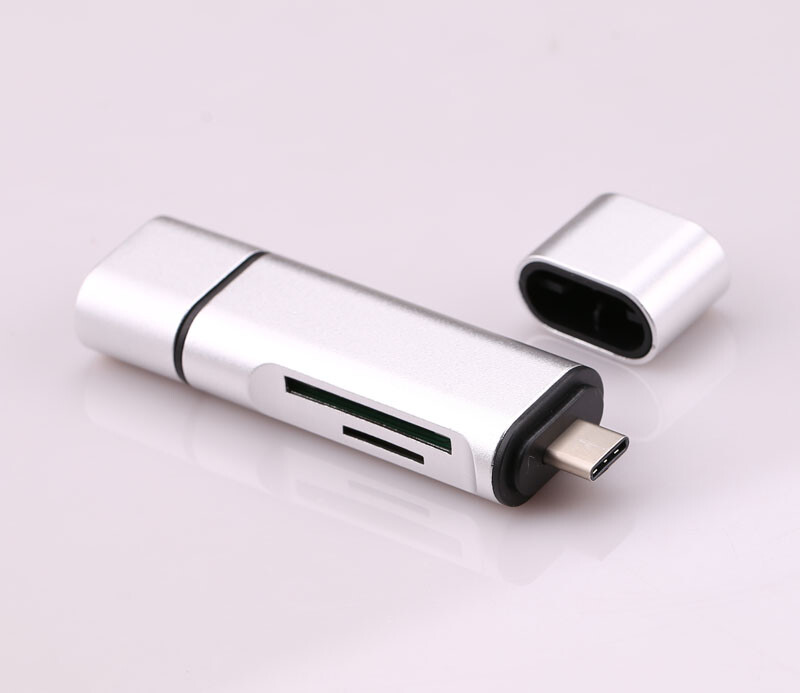 Qkens SD TF Card Reader Portable Micro USB Dual Slot Flash Memory Card Adapter