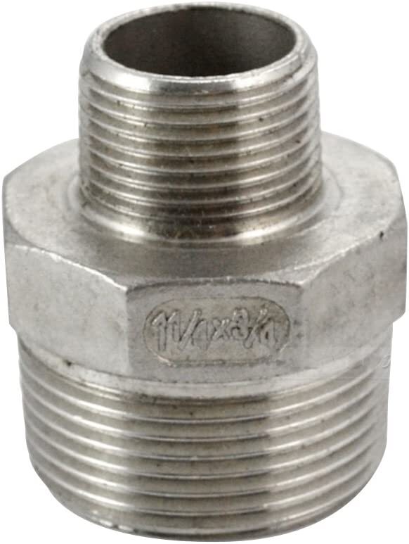 Male NPT Hex Nipple Pipe Fitting Reducer Adapter Stainless Steel SS 304