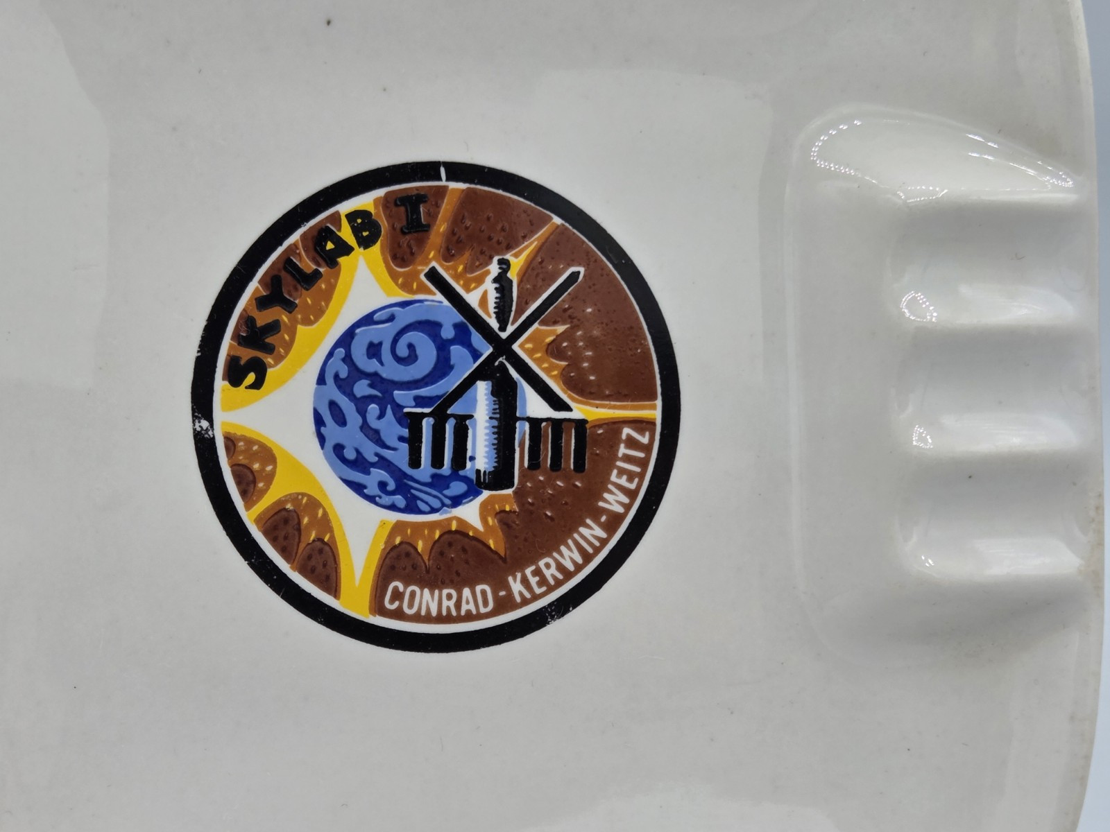 Lot of 2 Vintage NASA Ashtray USS Ticonderoga Apollo 17 Splashdown / Skylab I