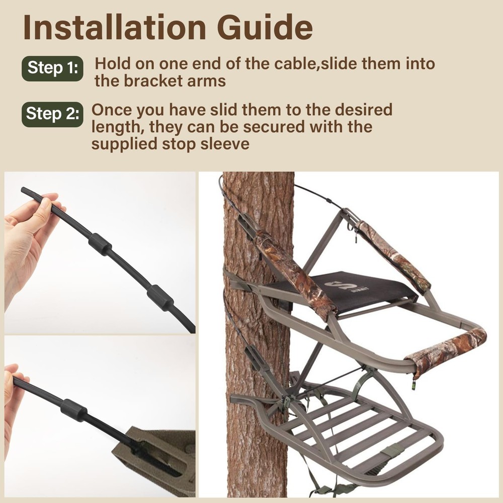 Dimakung Climbing Tree Stand Replacement Cables for Summit Climber, 65" Black