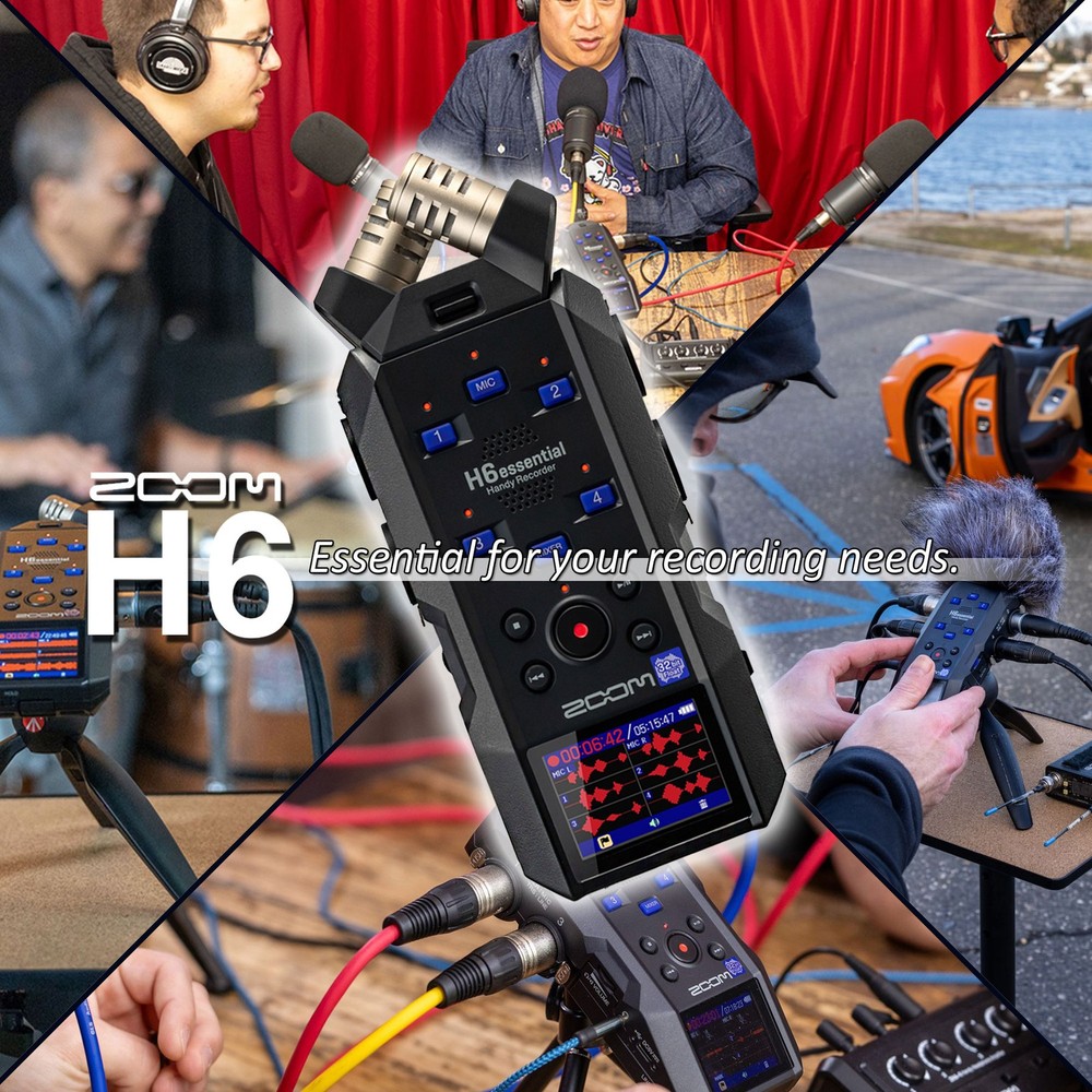 Zoom H6essential Audio Recorder + EXH-6e Dual XLR Input Capsule Accessory Bundle