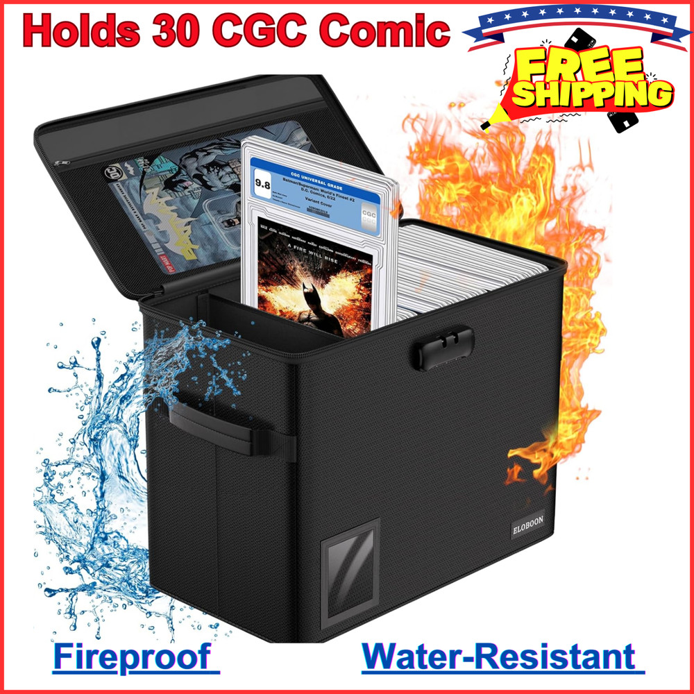 Graded Comic Book Storage Box, Fireproof, Water-Resistant, Holds 30 CGC Comics