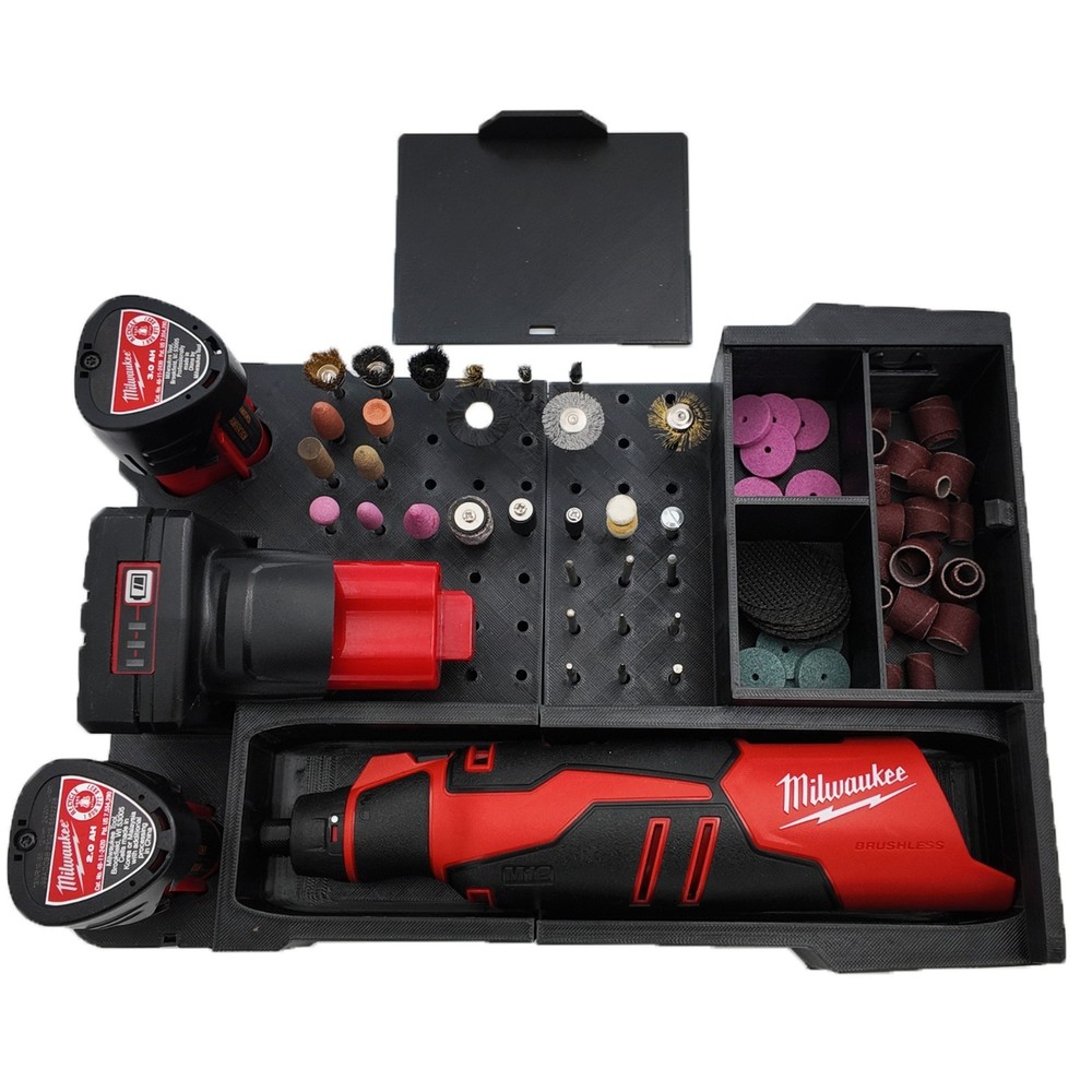 M12 Rotary Tool models 2460 and 2525- Milwaukee Compact Organizer Insert