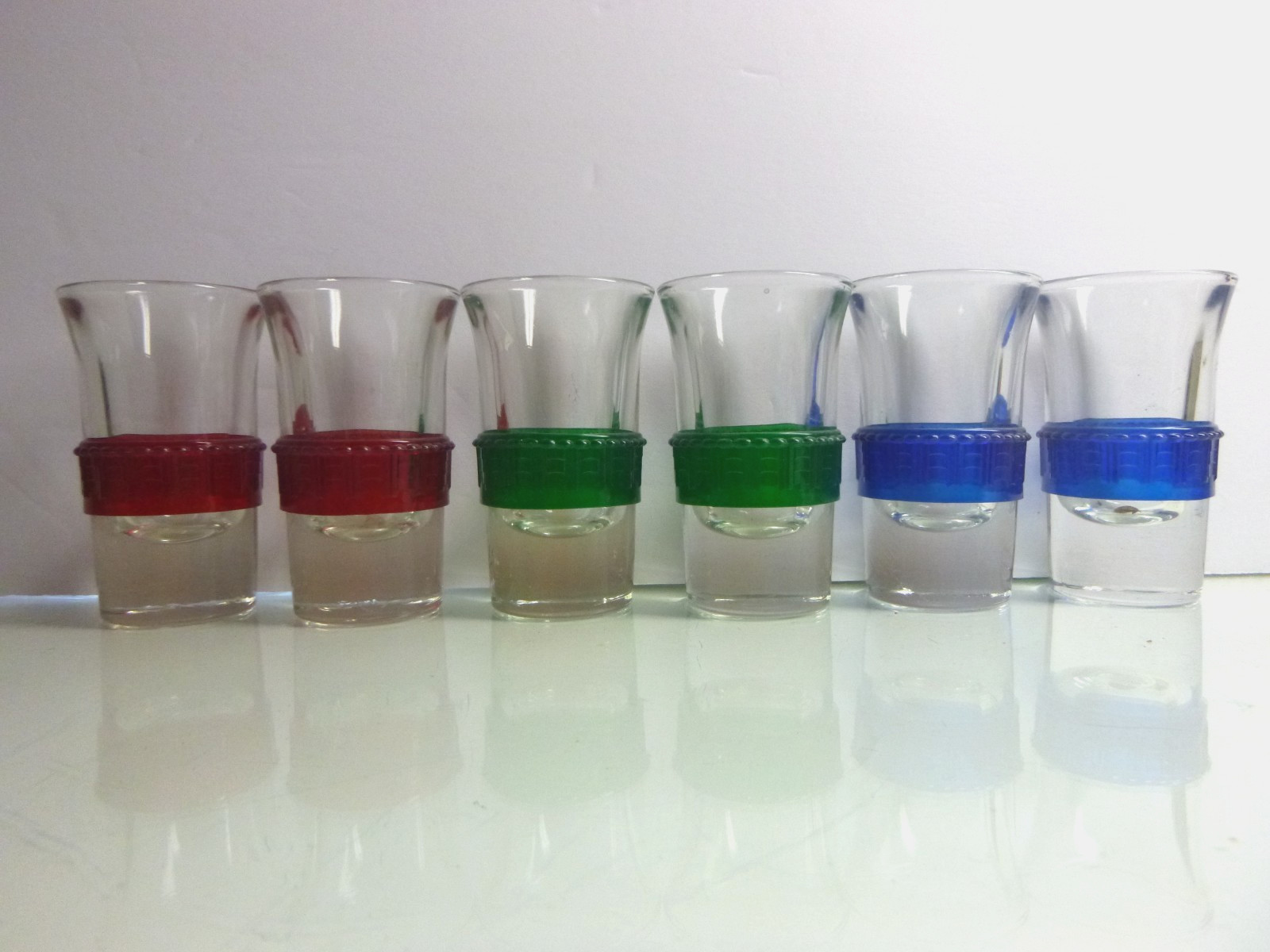 AS IS Vtg Park Sherman MCM Liquor Dispenser 6 Shot Glasses Rotating Chrome Tray