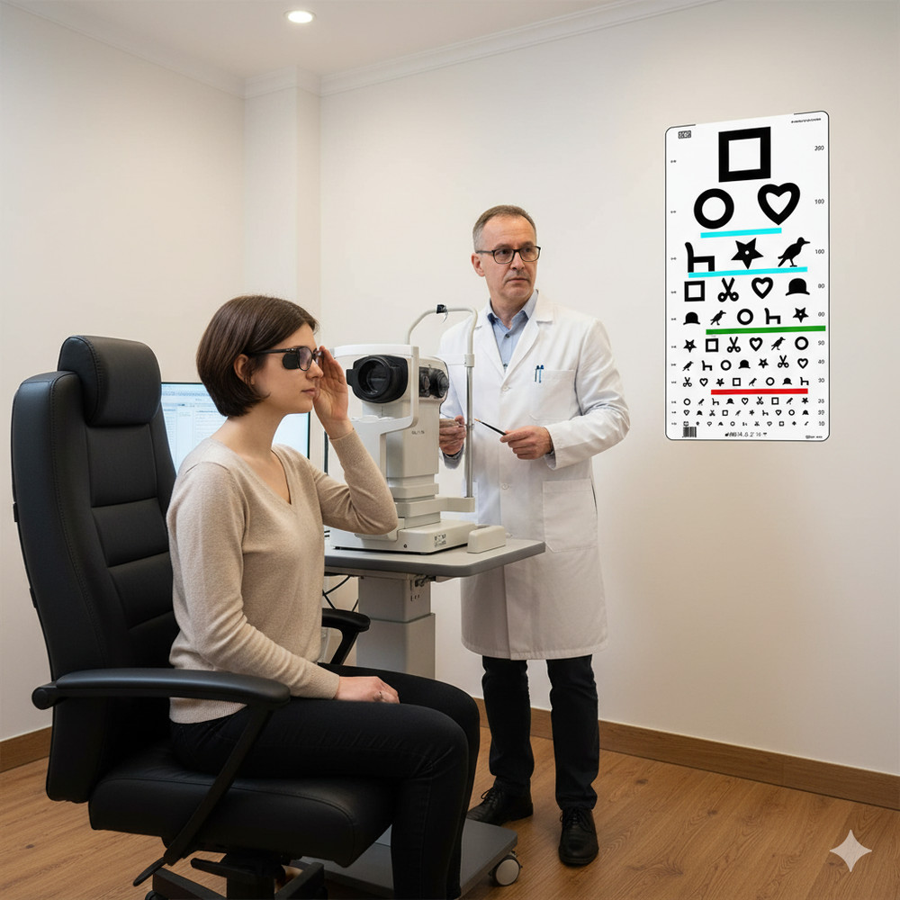 Ewing Illiterate Optometric Eye Chart Vision Testing Chart for Eye Exams