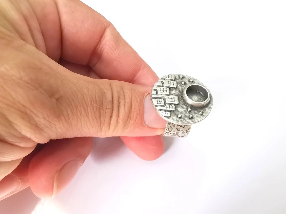 City Ring Blank Setting Cabochon Mounting Adjustable Resin Ring Base Bezels