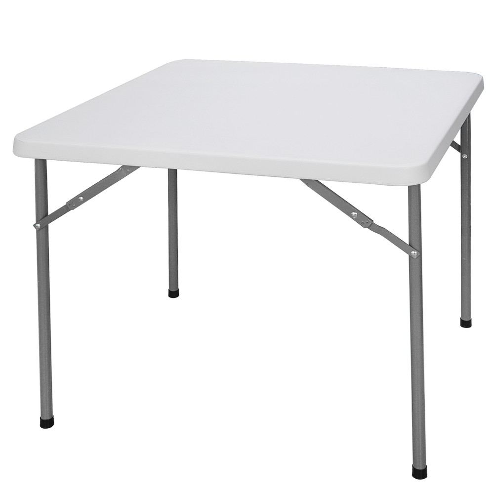 3 ft Portable Plastic Folding Table Square Card Table for Camping Picnic White